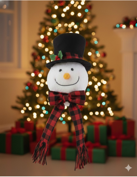 Tête de bonhomme de neige animée de 33 cm