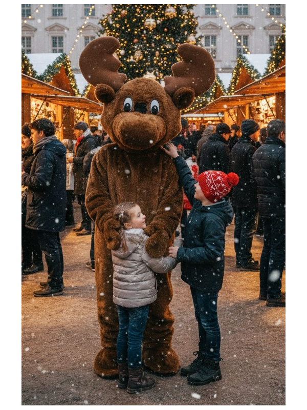 Mascotte d'Élan Marron pour Adulte - Qualité professionnelle