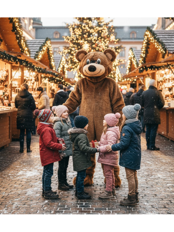 Mascotte d'Ours Brun pour Adulte - Qualité Professionnelle