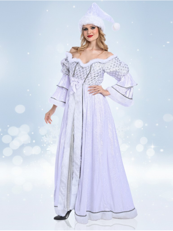 Costume Mère Noël Blanche Féérique Taille Unique S-L – Confection Européenne