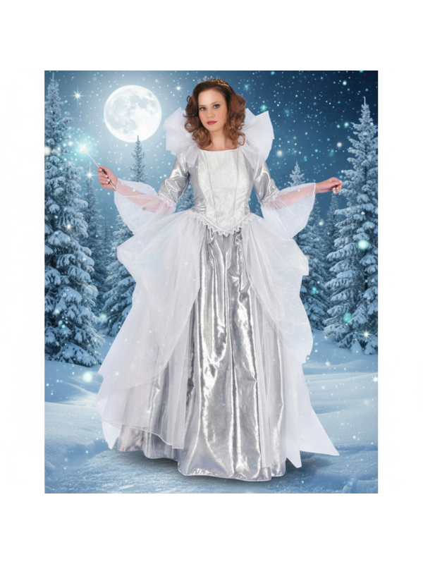 Costume Fée de Noël Argent & Blanc – Robe...