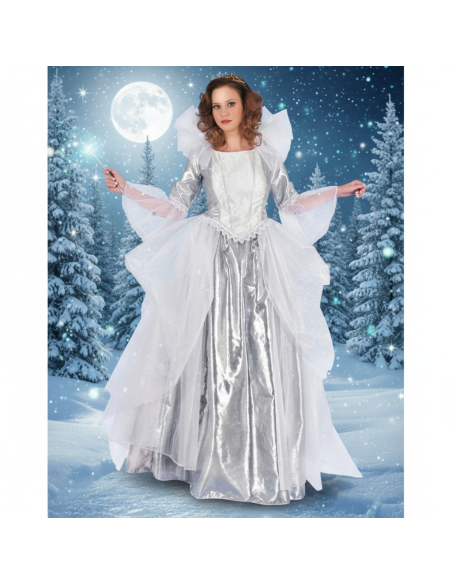 Costume Fée de Noël Argent & Blanc – Robe Féérique Polyvalente Femme Adulte