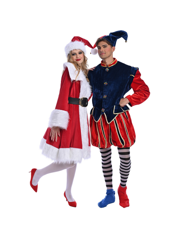 Costume Mère Noël en Velours Rouge et Fourrure Blanche – Confection Européenne Haut de Gamme