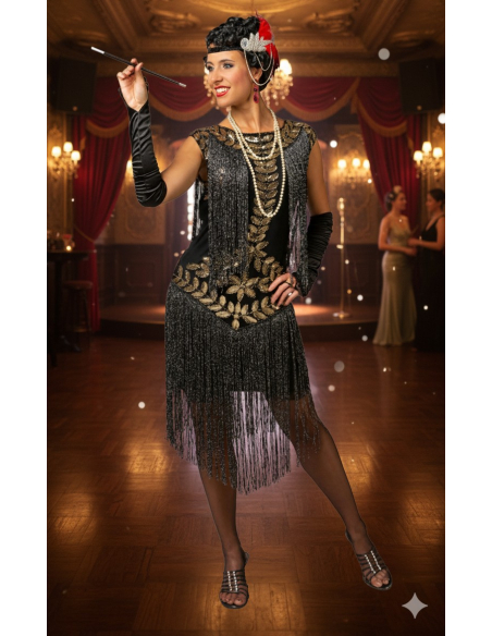 Robe Charleston Années 20 à Sequins & Franges – Glamour rétro