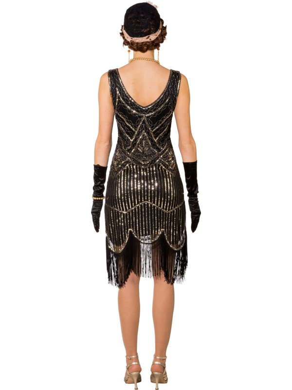 Robe Charleston Noire & Argentée à Sequins – Années 20