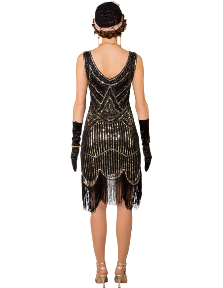 Robe Charleston Noire & Argentée à Sequins – Années 20