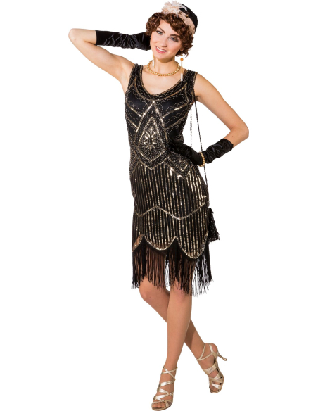 Robe Charleston Noire & Argentée à Sequins – Années 20