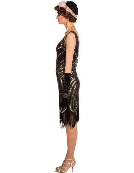 Robe Charleston Noire & Argentée à Sequins – Années 20