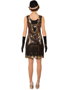 Robe Charleston Noire & Or à Sequins – Style Années 20 2
