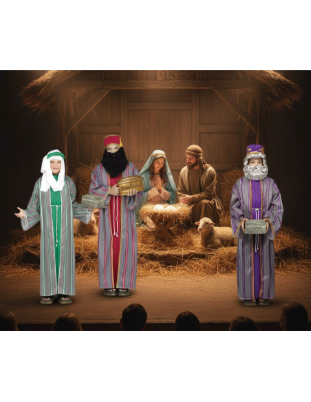 Déguisement Roi Mage Melchior Enfant – Costume Crèche de Noël (4-12 ans)