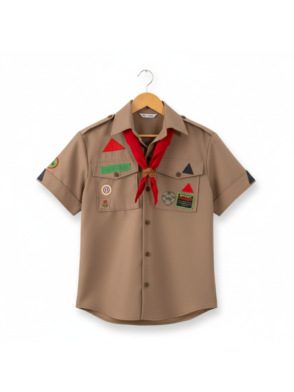 Déguisement de Scout pour Adulte – Chemise beige & bandana rouge