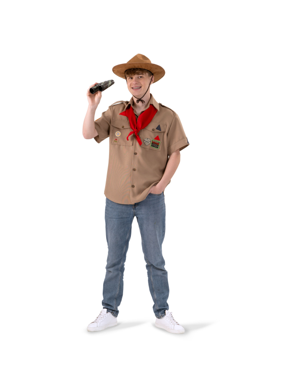 Déguisement de Scout pour Adulte – Chemise beige & bandana rouge