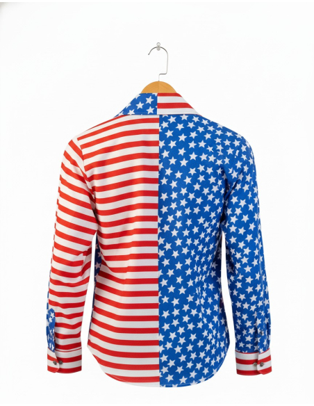 Déguisement de Cow-boy Américain – Chemise Western aux Couleurs du Drapeau USA
