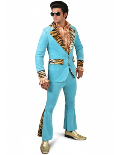 Déguisement de Mac du Disco pour homme bleu et tigré