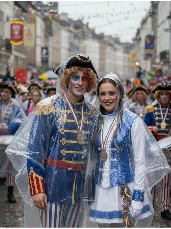 Poncho de pluie transparent – Taille unique mixte – Spécial Carnaval de Dunkerque