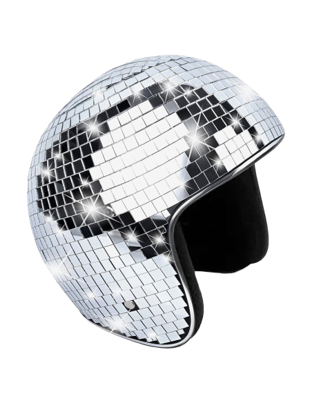 Casque Boule à Facettes Disco – Accessoire Années 70 pour Soirées, Danse & Spectacles