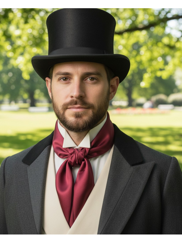 Foulard Bordeaux Victorien – Accessoire Second Empire & Dickens