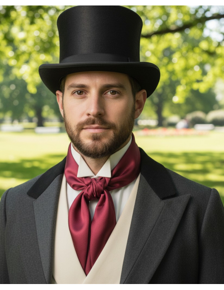Foulard Bordeaux Victorien – Accessoire Second Empire & Dickens