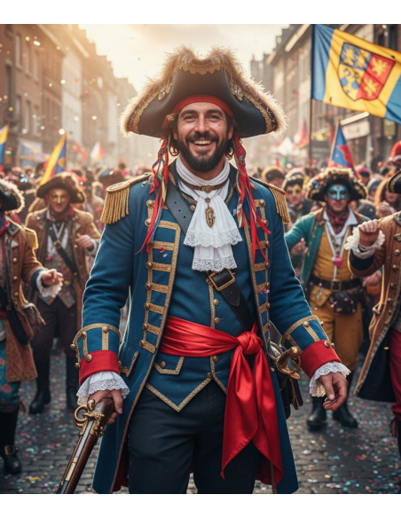 Ceinture-Foulard Rouge Pirate – Accessoire Corsaire & Jean Bart