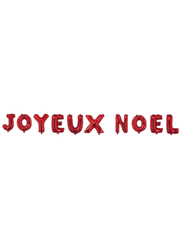Ballons Aluminium “Joyeux Noël” – Rouge Métallisé 30 cm