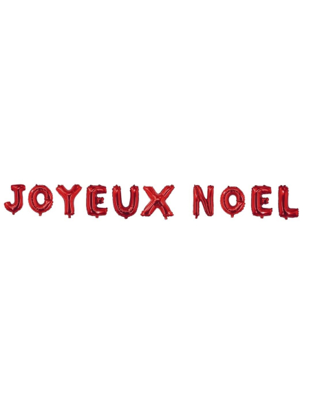 Ballons Aluminium “Joyeux Noël” – Rouge Métallisé 30 cm