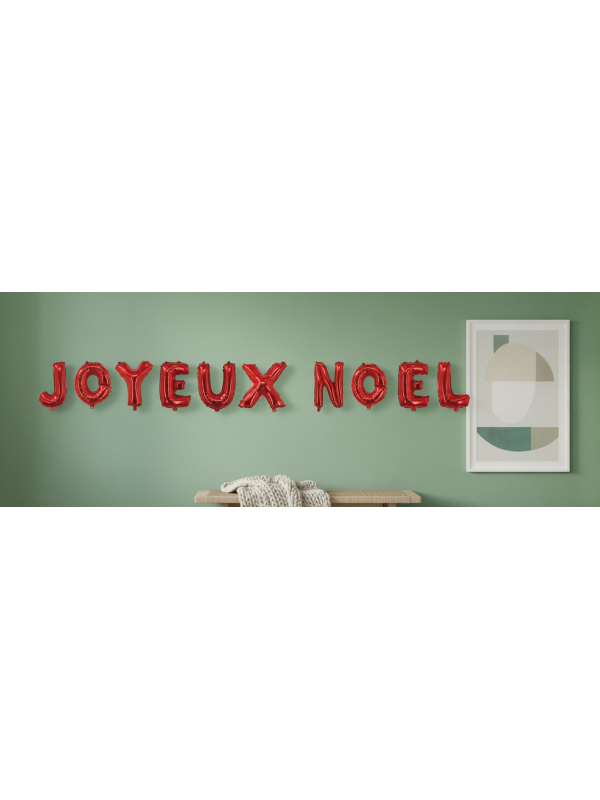 Ballons Aluminium “Joyeux Noël” – Rouge Métallisé 30 cm