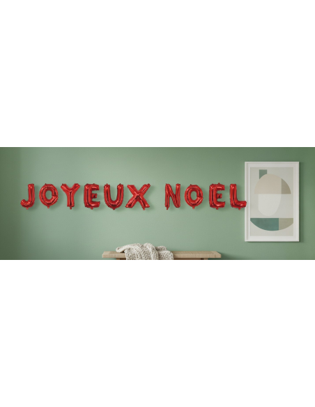 Ballons Aluminium “Joyeux Noël” – Rouge Métallisé 30 cm