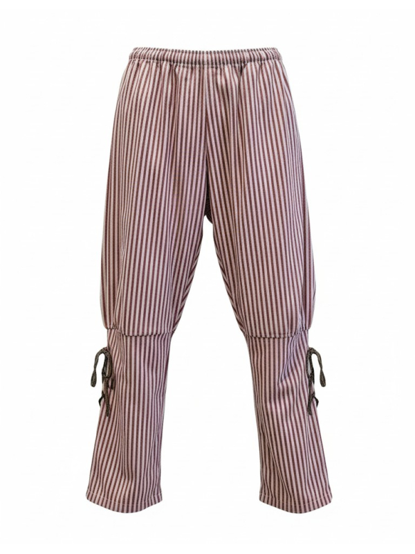 Pantalon Pirate/Moyen Âge Rouge et Blanc - Haute Quali