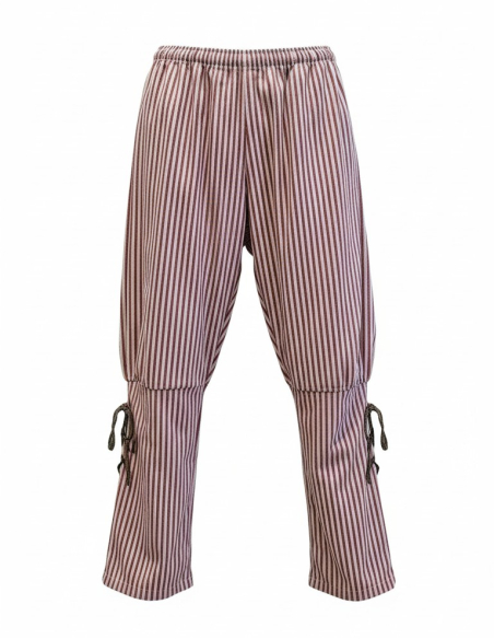 Pantalon Pirate/Moyen Âge Rouge et Blanc - Haute Quali