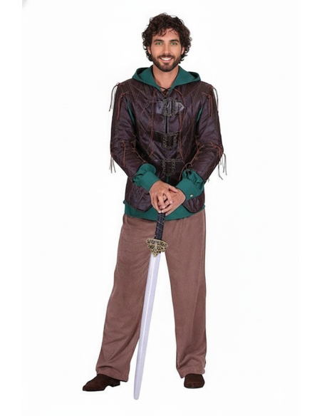 Costume Médiéval Homme Haut de Gamme – Veste Simili Cuir, Chemise & Pantalon