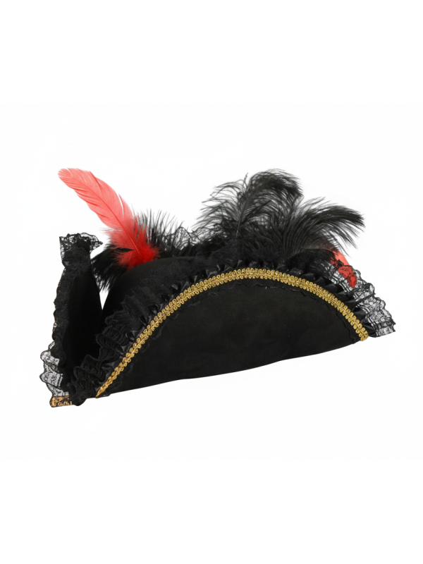 Chapeau Tricorne Haut de Gamme – Pirate, Corsaire & Marquis (Adulte)
