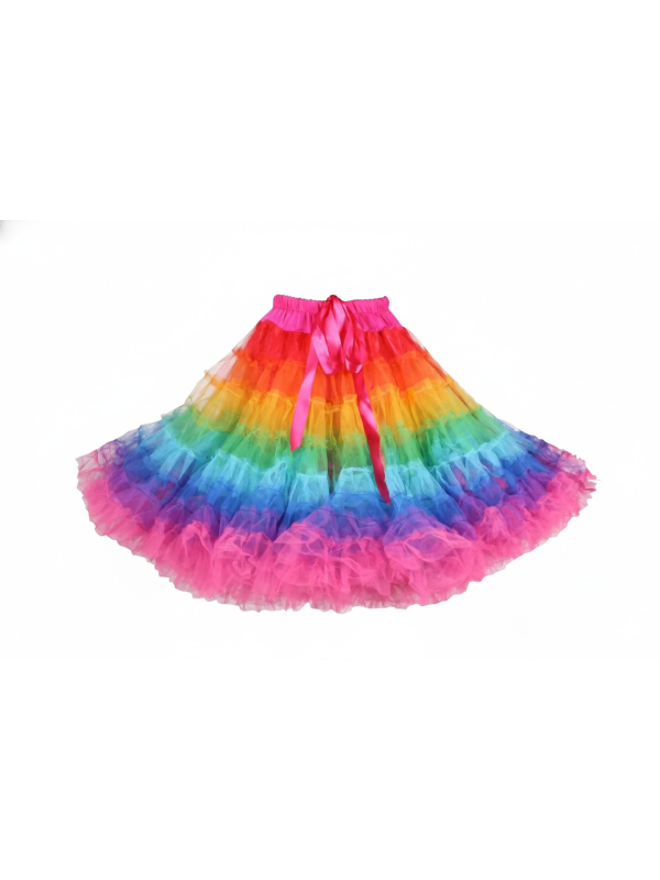Jupe Tutu Multicolore Haut de Gamme – Taille Ajustable & Volume Arc-en-Ciel (Adulte)
