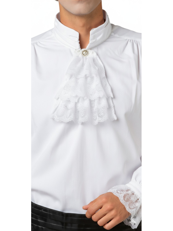 Chemise de Marquis Homme – Col montant & jabot dentelle (XVIIIᵉ siècle)