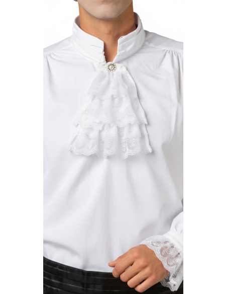Chemise de Marquis Homme – Col montant & jabot dentelle (XVIIIᵉ siècle)