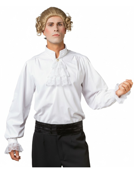 Chemise de Marquis Homme – Col montant & jabot dentelle (XVIIIᵉ siècle)