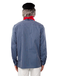 Chemise de Marin Rayée – Col Montant & Patte de Boutonnage (Homme, M à XXXL) 2