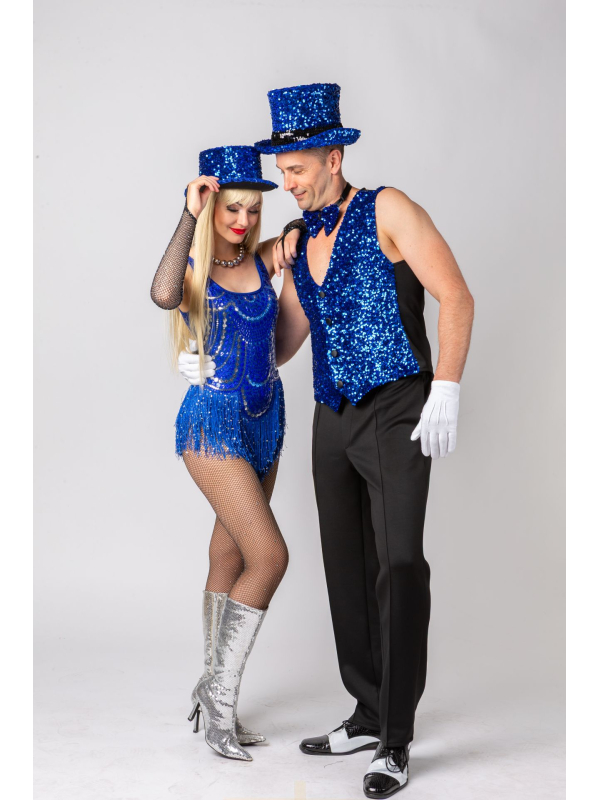 Gilet à Sequins Bleu Homme – Soirée & Spectacle