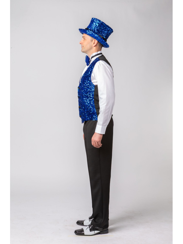 Gilet à Sequins Bleu Homme – Soirée & Spectacle