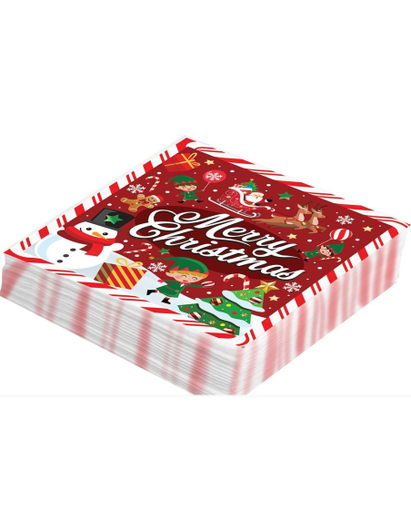 Serviettes de table en papier Noël – Merry Christmas (20 pcs)