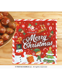 Serviettes de table en papier Noël – Merry Christmas (20 pcs)