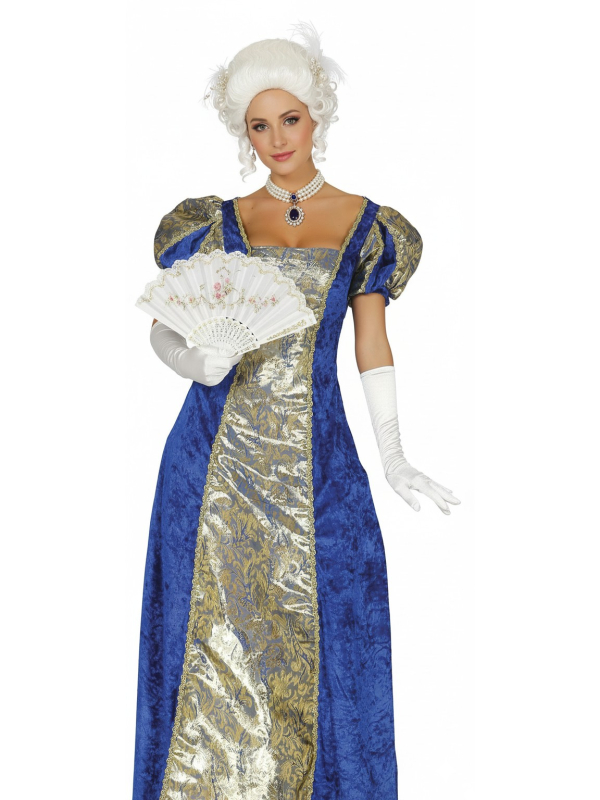 Déguisement Marquise Femme Bleu & Or – Costume Baroque