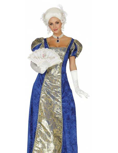 Déguisement Marquise Femme Bleu & Or – Costume Baroque