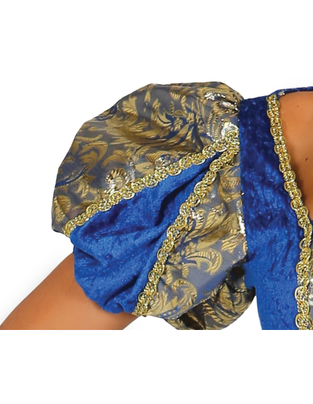 Déguisement Marquise Femme Bleu & Or – Costume Baroque