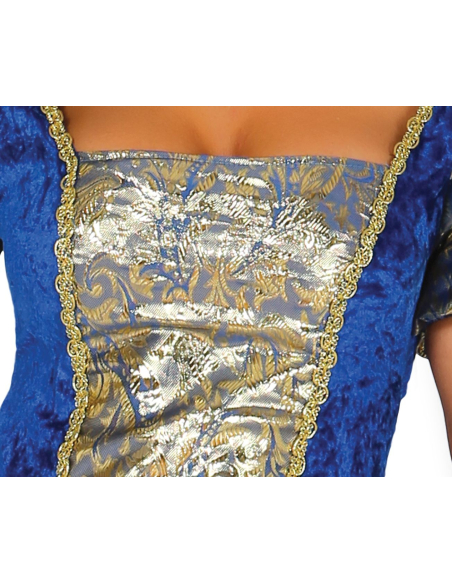 Déguisement Marquise Femme Bleu & Or – Costume Baroque