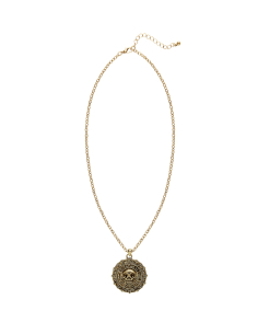 Collier Pirate Crâne & Boussole – Médaillon métal vieil or 2