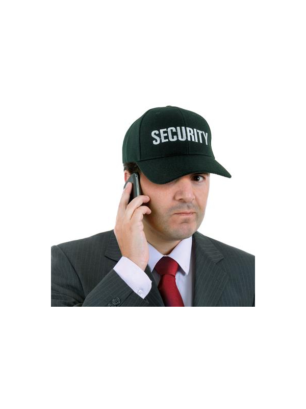 Casquette Noire “Security” – Accessoire Gardien, Police & Sécurité