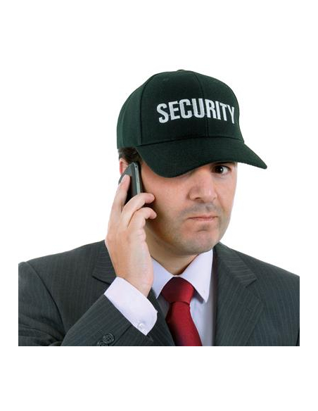 Casquette Noire “Security” – Accessoire Gardien, Police & Sécurité