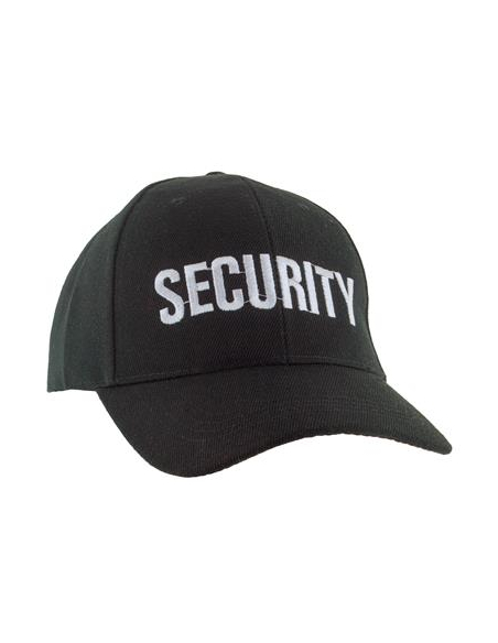 Casquette Noire “Security” – Accessoire Gardien, Police & Sécurité