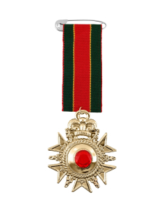 Médaille Royale Dorée avec Ruban Rouge & Vert – Accessoire Officier, Roi & Second Empire