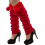 Guêtres Tricot Rouge ou Blanc – Fourrure & Pompons Spécial Mère Noël